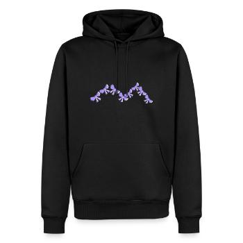 schleife symbol fliege eckig lila linie - Männer Premium Bio Hoodie - Schwarz - Vorne - Nico (187cm)