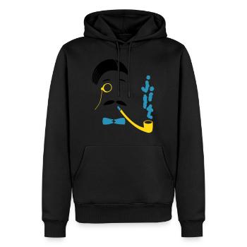 Sir Smoke A Lot - Männer Premium Bio Hoodie - Schwarz - Vorne - Nico (187cm)