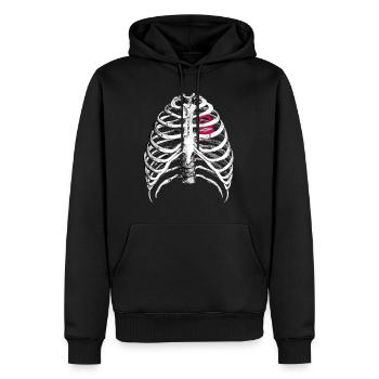 Kettlebell Herz // Liebe - Männer Premium Bio Hoodie - Schwarz - Vorne - Nico (187cm)