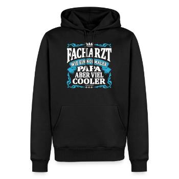 Facharzt papa aber viel cooler - Männer Premium Bio Hoodie - Schwarz - Vorne - Nico (187cm)