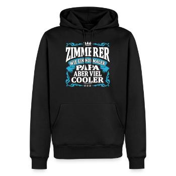 Zimmerer papa aber viel cooler - Männer Premium Bio Hoodie - Schwarz - Vorne - Nico (187cm)