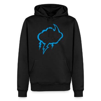 Blase bewölkt dunkel Eclair 2210 Blitz - Männer Premium Bio Hoodie - Schwarz - Vorne - Nico (187cm)