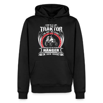 LIEBER HABE ICH EINEN TRAKTOR IN DER SCHEUNE - Männer Premium Bio Hoodie - Schwarz - Vorne - Nico (187cm)