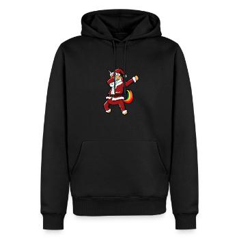 Dabbing Santa Unicorn - Men’s Premium Organic Hoodie - black - Front - Nico (187cm)
