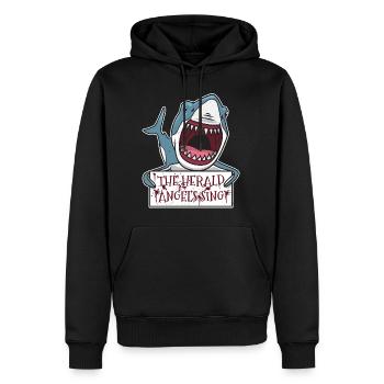 Requin The Herald Angels chante cadeau de Noël Pun - Sweat à capuche Premium bio Homme - noir - Devant - Nico (187cm)
