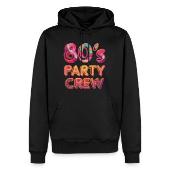 80's Party Crew - Männer Premium Bio Hoodie - Schwarz - Vorne - Nico (187cm)