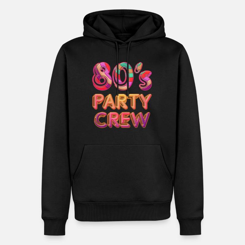 80's Party Crew - Männer Premium Bio Hoodie - Schwarz
