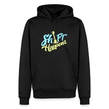 Shift Happens - Car Shirt - Männer Premium Bio Hoodie - Schwarz - Vorne - Nico (187cm)