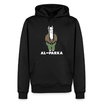 Lustiges Lama Alpaka Comic Tier Trend - Geschenk - Männer Premium Bio Hoodie - Schwarz - Vorne - Nico (187cm)