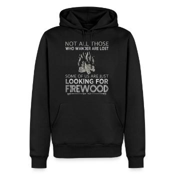 Nicht alle, die wandern, sind verloren - Männer Premium Bio Hoodie - Schwarz - Vorne - Nico (187cm)