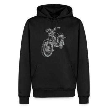 Simson S51 Silhouette Vintage ligne - Sweat à capuche Premium bio Homme - noir - Devant - Nico (187cm)