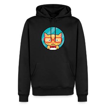 Eyewear Cat Shirt & Gift - Men’s Premium Organic Hoodie - black - Front - Nico (187cm)