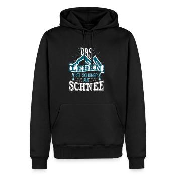Das Leben ist schöner auf Schnee Winter Skifahren - Männer Premium Bio Hoodie - Schwarz - Vorne - Nico (187cm)