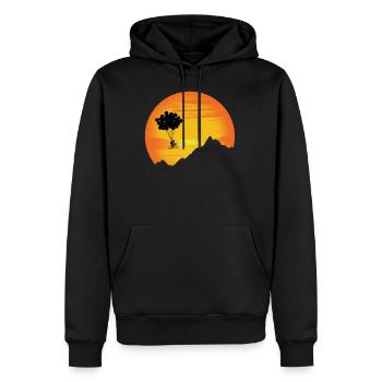 Fahrrad - Männer Premium Bio Hoodie - Schwarz - Vorne - Nico (187cm)