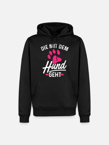 Hundemama Hundebesitzerin Die mit dem Hund geht - Männer Premium Bio Hoodie - Schwarz