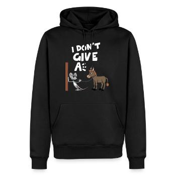 Esel Pferd Maus i dont give a lustig funny spaß ne - Männer Premium Bio Hoodie - Schwarz - Vorne - Nico (187cm)