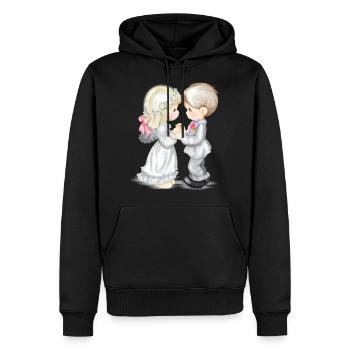 mariage - Sweat à capuche Premium bio Homme - noir - Devant - Nico (187cm)