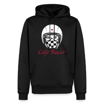 CAFE RACER Rider - Männer Premium Bio Hoodie - Schwarz - Vorne - Nico (187cm)