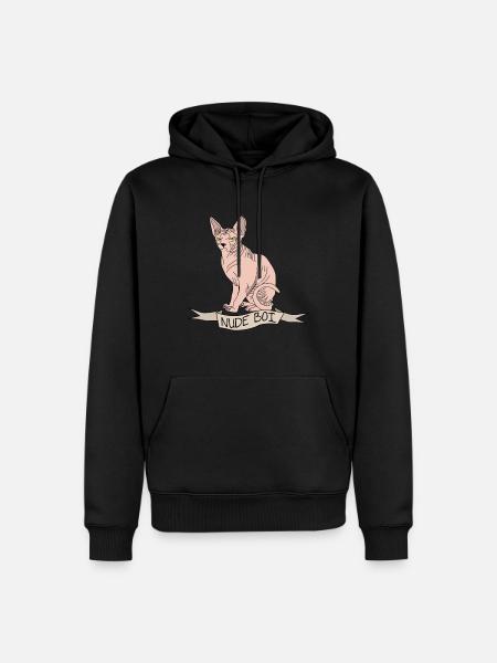 Nacktkatze don sphynx - Männer Premium Bio Hoodie - Schwarz
