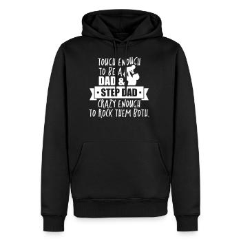 Worlds best stepdad - dad - daddy - vatertag - Männer Premium Bio Hoodie - Schwarz - Vorne - Nico (187cm)