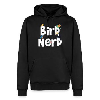 Bird Nerd T Shirt Bird Watching Birding Gift Geek - Sweat à capuche Premium bio Homme - noir - Devant - Nico (187cm)