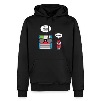 USB-Diskette Ich bin dein Vater T-Shirt, Geek - Männer Premium Bio Hoodie - Schwarz - Vorne - Nico (187cm)