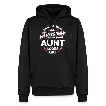 C'est ce que ressemble une tante géniale - Auntie - Sweat à capuche Premium bio Homme - noir - Devant - Nico (187cm)