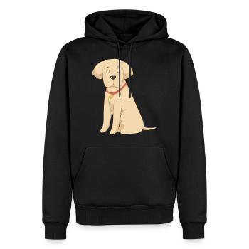 Labrador Jaune - Sweat à capuche Premium bio Homme - noir - Devant - Nico (187cm)
