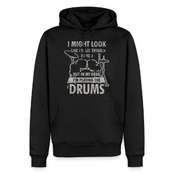 Schlagzeug Schlagzeuger Musiker Musik Geschenk - Männer Premium Bio Hoodie - Schwarz - Vorne - Nico (187cm)