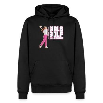 Girls Golf Championship Tshirt Design - Men’s Premium Organic Hoodie - black - Front - Nico (187cm)