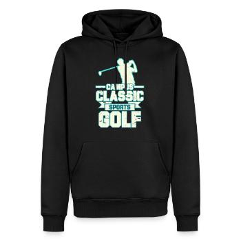Campus Classic Sport Golf T-Shirt Design - Männer Premium Bio Hoodie - Schwarz - Vorne - Nico (187cm)