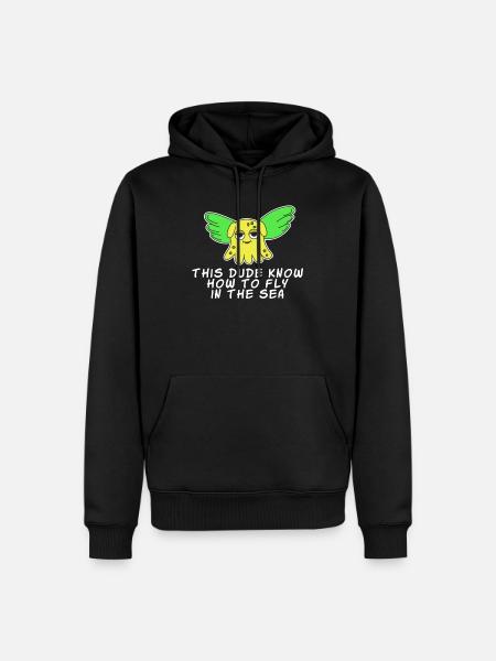 Le petit mais adorable Dumbo Octopus Tshirt - Herre Premium økologisk hoodie - sort
