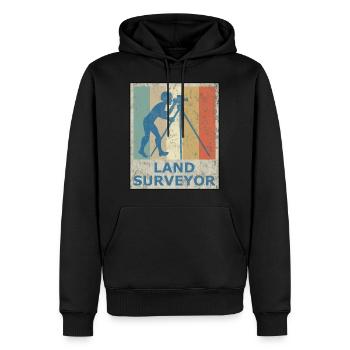 Géomètre géomètre ingénieur - Sweat à capuche Premium bio Homme - noir - Devant - Nico (187cm)