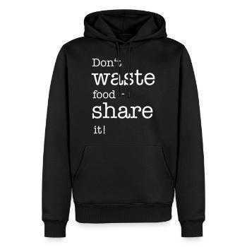 Dont Waste Food - partagez-le - Sweat à capuche Premium bio Homme - noir - Devant - Nico (187cm)