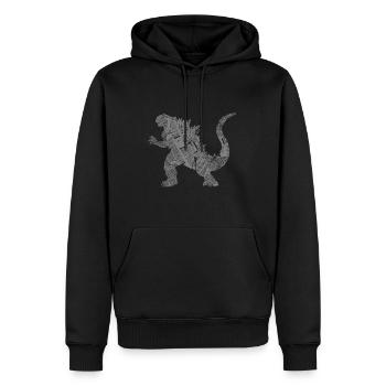 Kaiju - Sweat à capuche Premium bio Homme - noir - Devant - Nico (187cm)