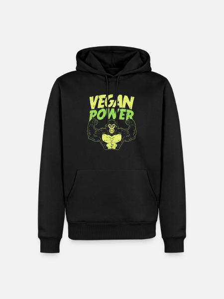 Vegan Power - Männer Premium Bio Hoodie - Schwarz