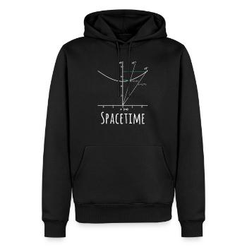 Physik Spacetime lustiges Nerd Shirt - Männer Premium Bio Hoodie - Schwarz - Vorne - Nico (187cm)