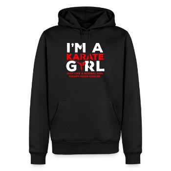 Fille de karaté combattant arts martiaux sport asie - Sweat à capuche Premium bio Homme - noir - Devant - Nico (187cm)