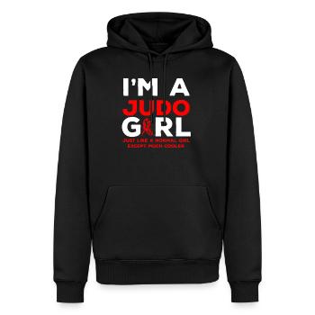 Judo Girl Fighter Arts Martiaux Sports Asie - Sweat à capuche Premium bio Homme - noir - Devant - Nico (187cm)