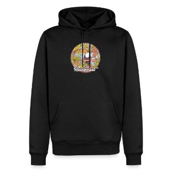 Pelikan Dschungel Regenwald Tropen Umweltschutz - Männer Premium Bio Hoodie - Schwarz - Vorne - Nico (187cm)