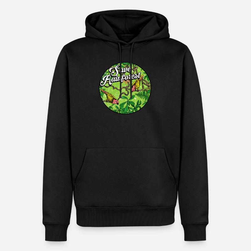 Rainforest tropics environmental protection birds jungle - Men’s Premium Organic Hoodie - black
