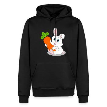 Karotte hase häschen möhre Karnickel - Männer Premium Bio Hoodie - Schwarz - Vorne - Nico (187cm)