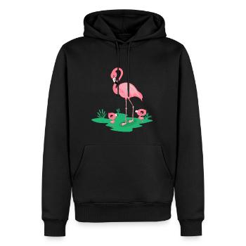Flamingo Babies Teich Storch Rosa Pink Schilf - Männer Premium Bio Hoodie - Schwarz - Vorne - Nico (187cm)