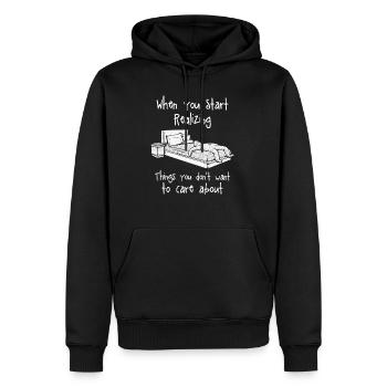 Sad "When you start Realizing Things" design - Men’s Premium Organic Hoodie - black - Front - Nico (187cm)