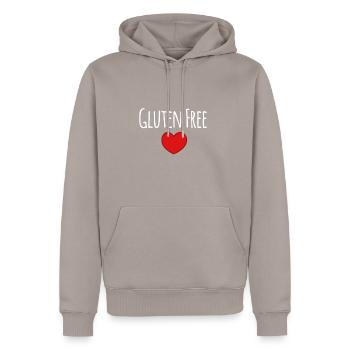 Sans gluten - Intolérance au gluten sans gluten - Sweat à capuche Premium bio Homme - taupe - Devant - Nico (187cm)