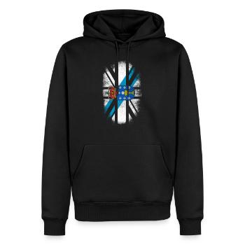 Britische galizische Flagge - Galizien und britischer Stolz - Männer Premium Bio Hoodie - Schwarz - Vorne - Nico (187cm)