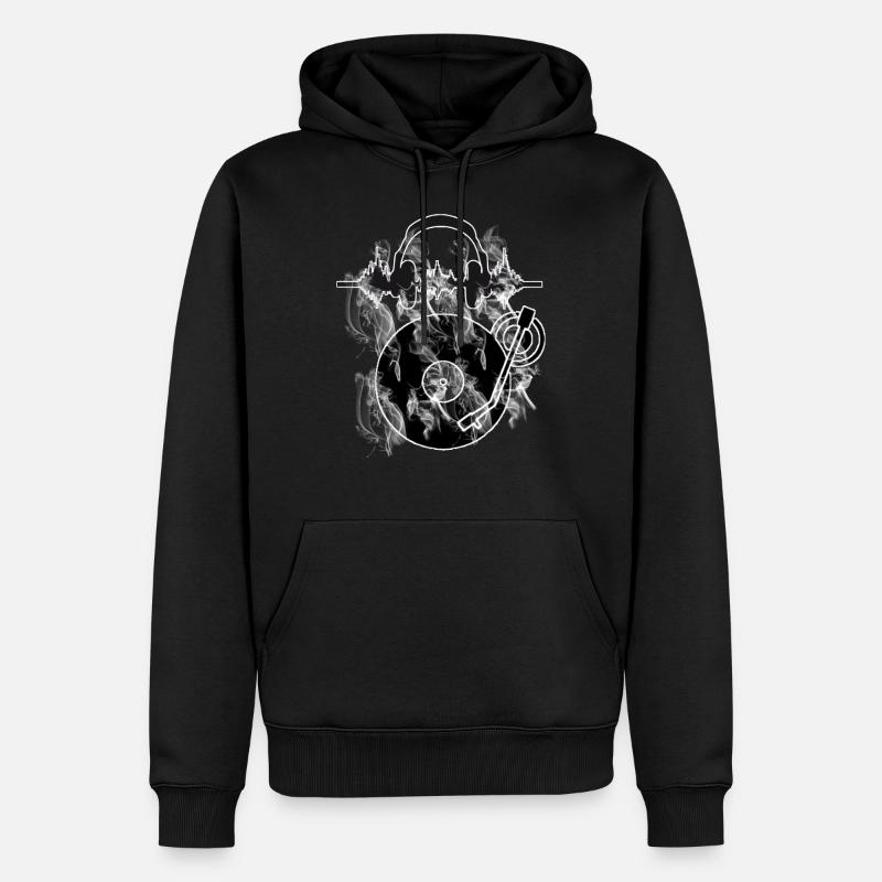 Disques vinyle écouteurs de vinyle - Sweat à capuche Premium bio Homme - noir