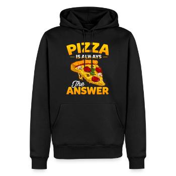 Drôle Pizza Sayings Pizza est toujours la réponse - Sweat à capuche Premium bio Homme - noir - Devant - Nico (187cm)