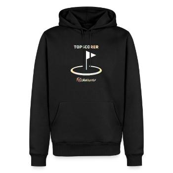 Fussballgolf Topscorer Shirt - Männer Premium Bio Hoodie - Schwarz - Vorne - Nico (187cm)
