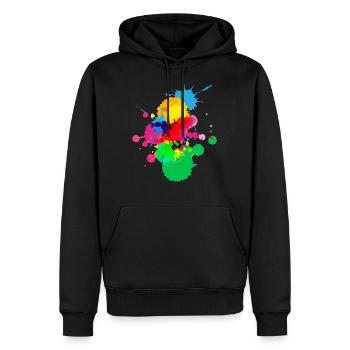 Taches de peinture - Sweat à capuche Premium bio Homme - noir - Devant - Nico (187cm)